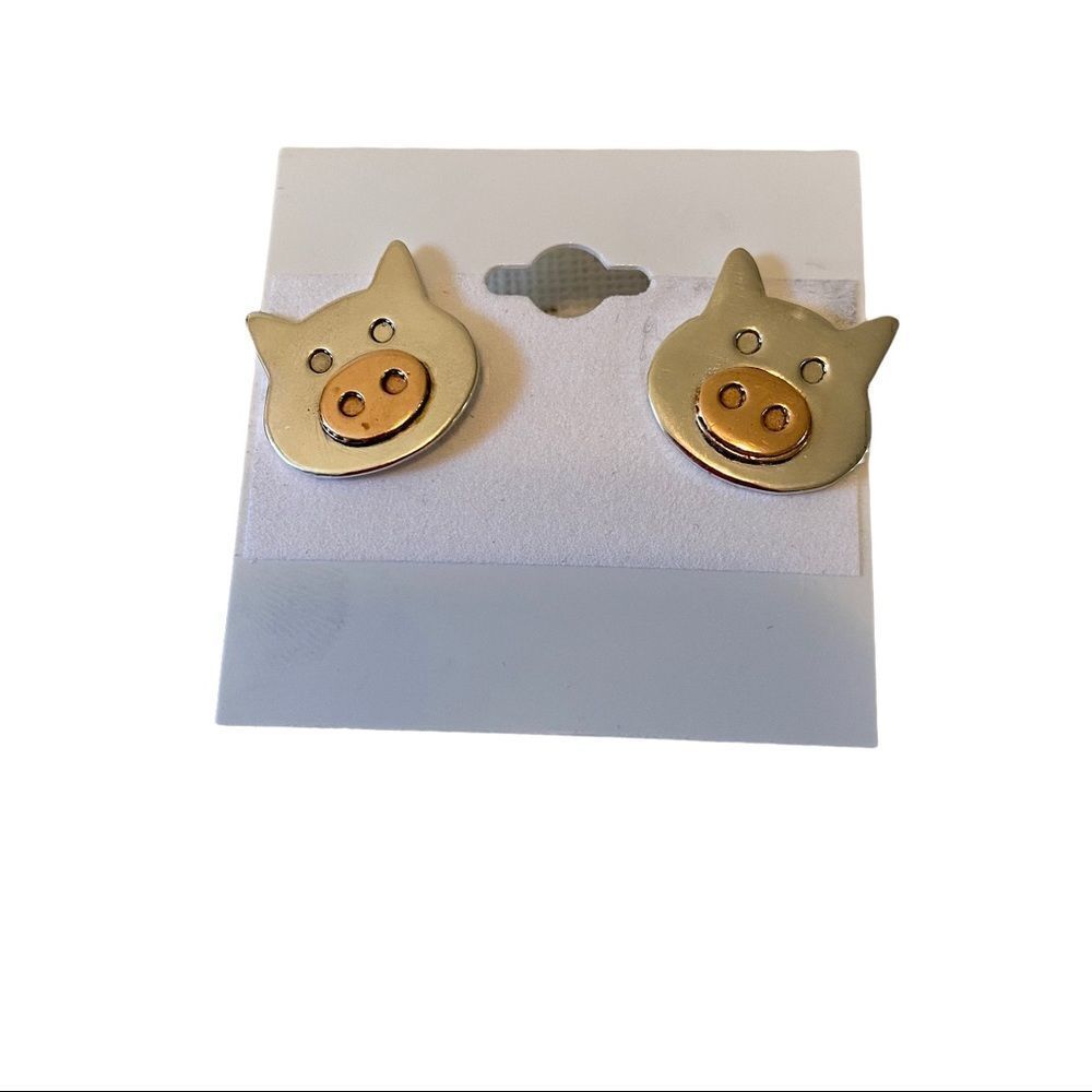 Seed & Sage Sterling Silver & Copper Pig 🐷 Earrings. Adorable!